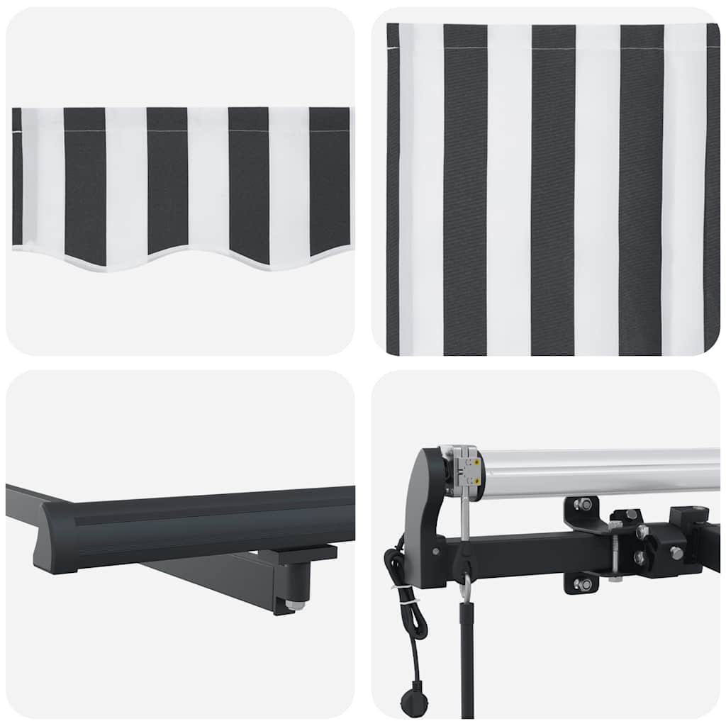 Automatska sklopiva tenda antracit i bijela 600x300 cm