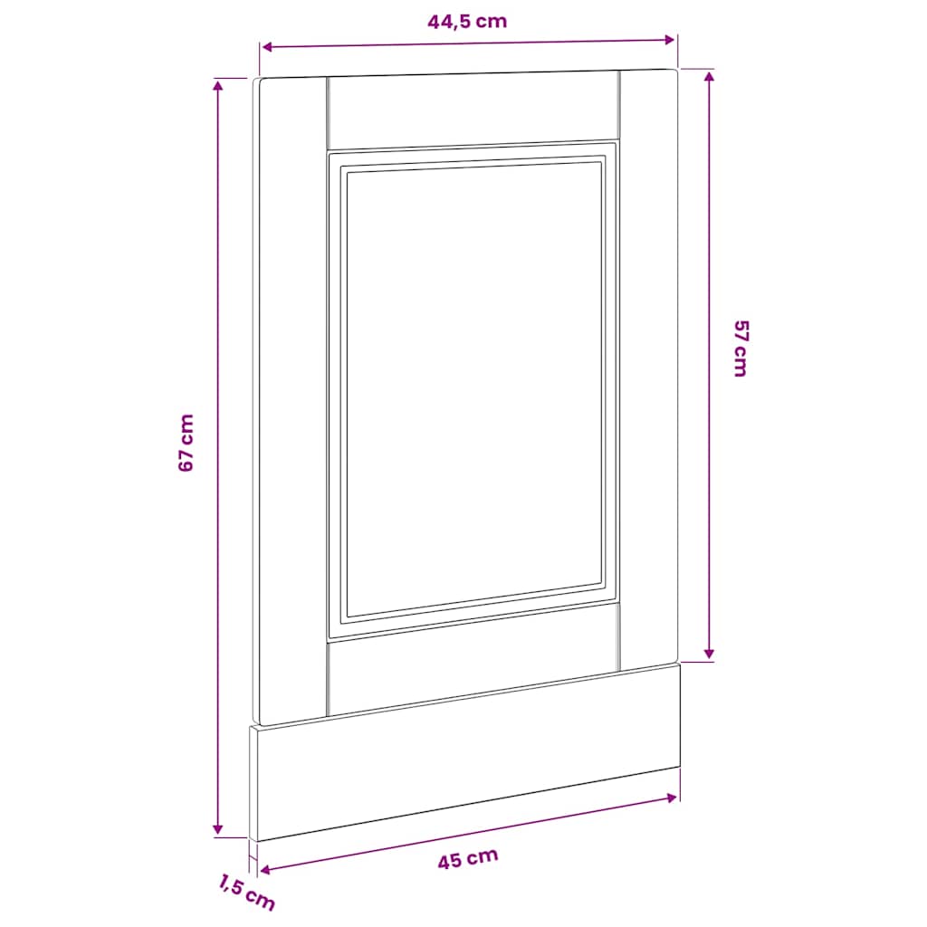 Ploča za perilicu posuđa Porto 45x1,5x57 cm konstruirano drvo