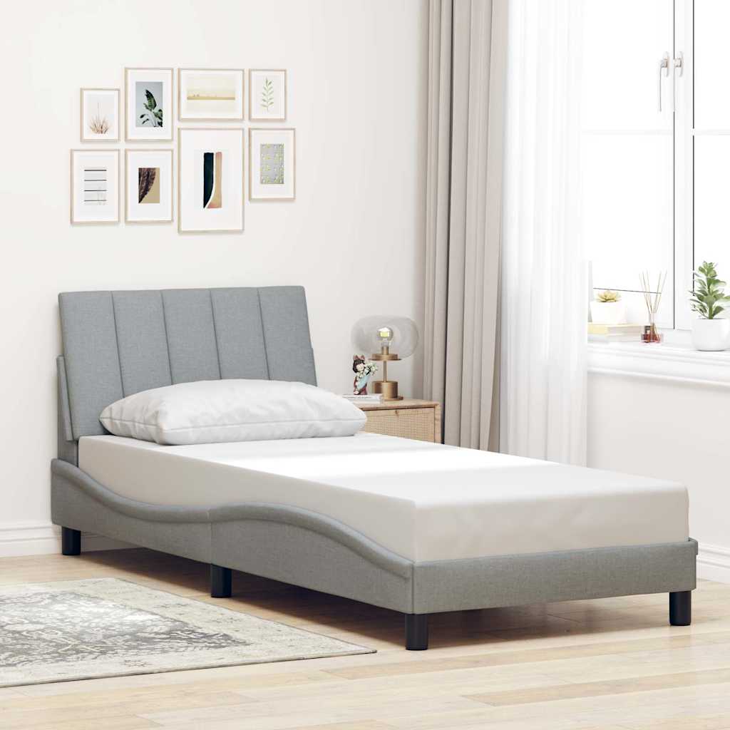 Okvir za krevet bez madraca Hanko svjetlosivi 80x200 cm od tkanine