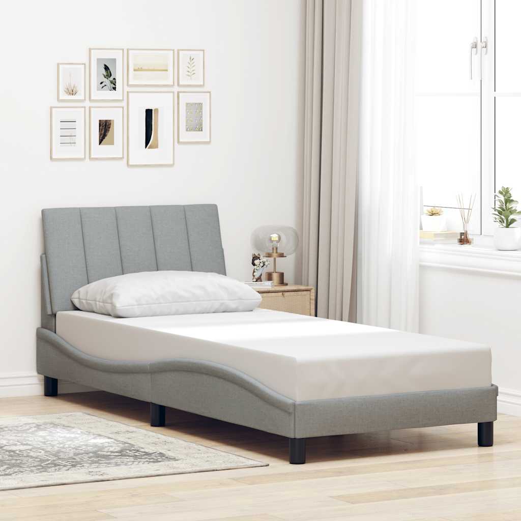Okvir kreveta bez madraca Hanko svjetlosivi 90x200 cm od tkanine