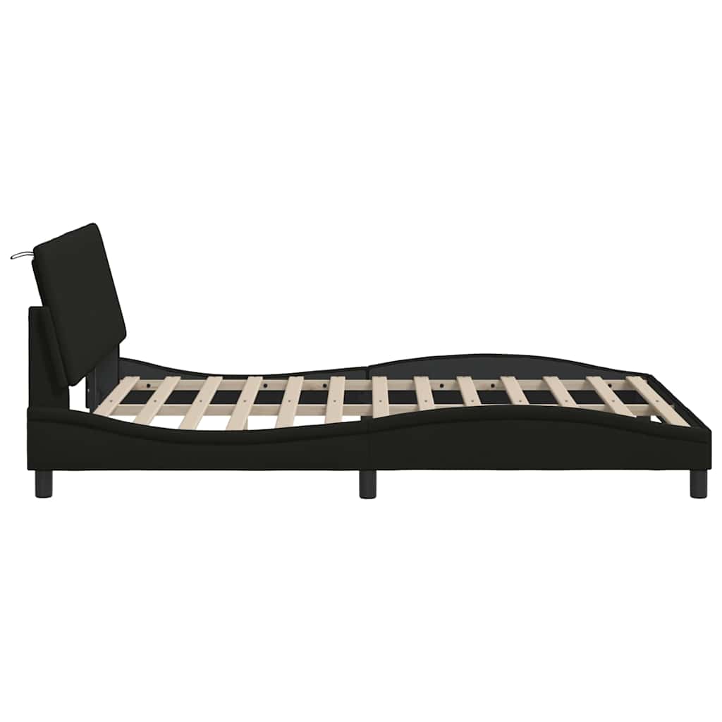 Okvir za krevet bez madraca Hanko crni 140 x 190 cm od tkanine