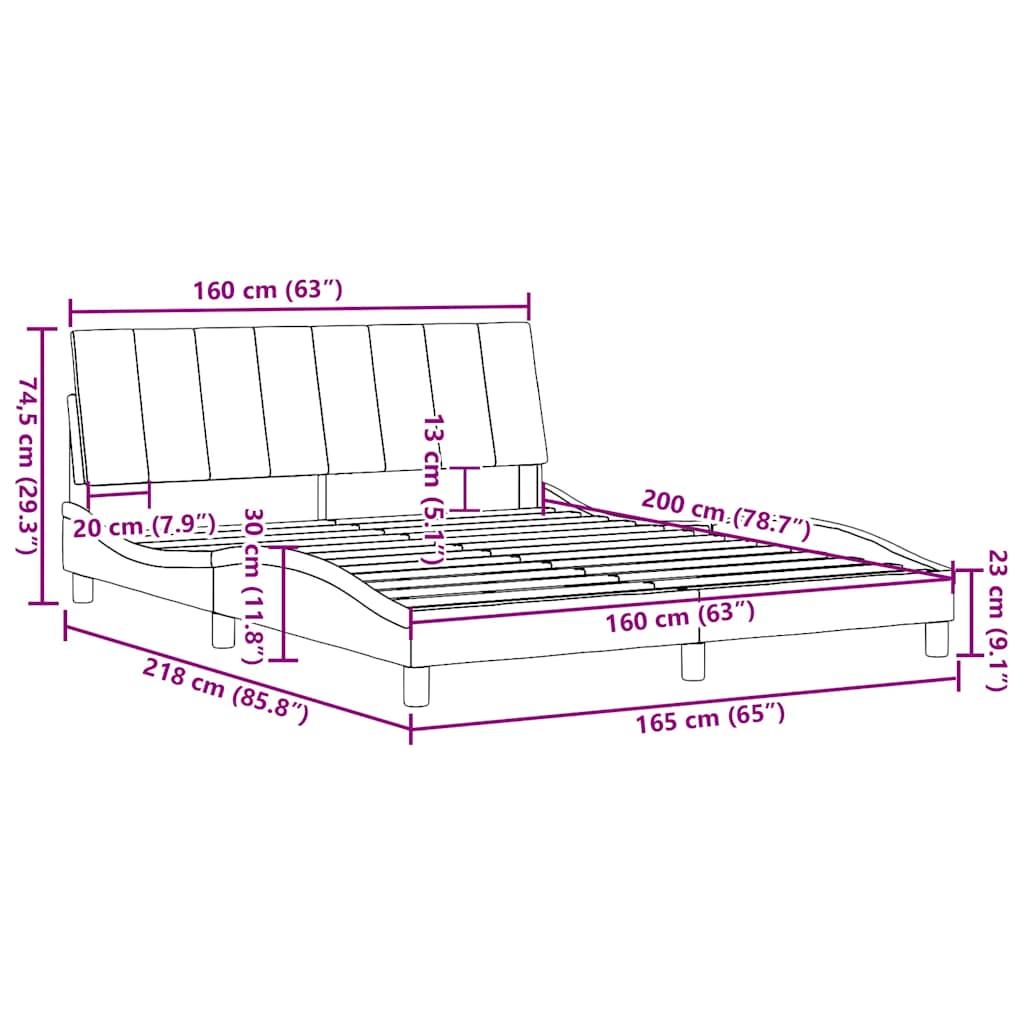 Okvir za krevet bez madraca Hanko crni 160x200 cm od tkanine