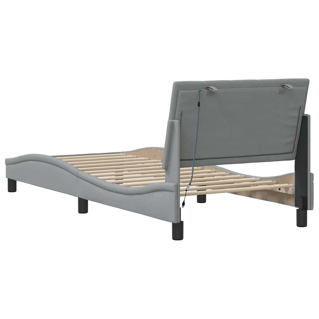 Okvir za krevet bez madraca Hanko svjetlosivi 80x200 cm od tkanine