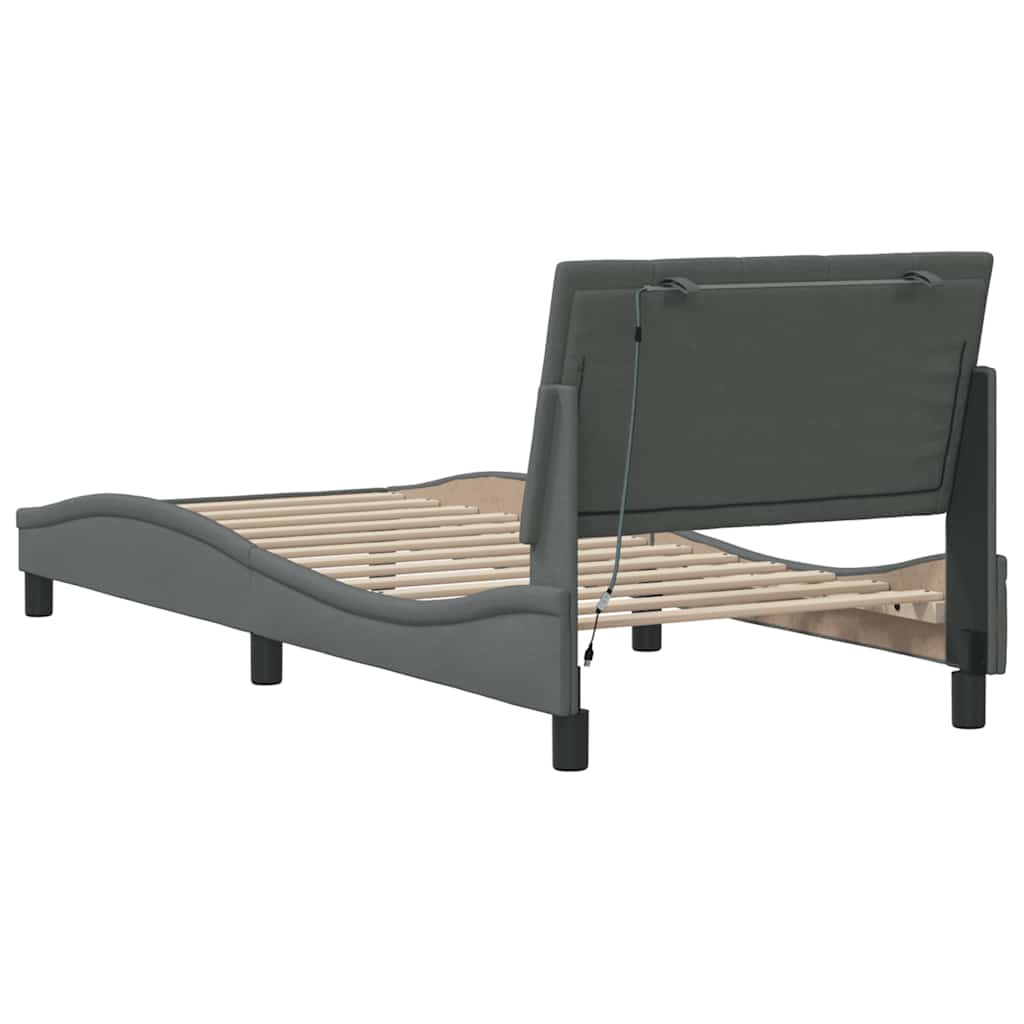 Okvir za krevet bez madraca Hanko tamnosivi 80x200 cm od tkanine