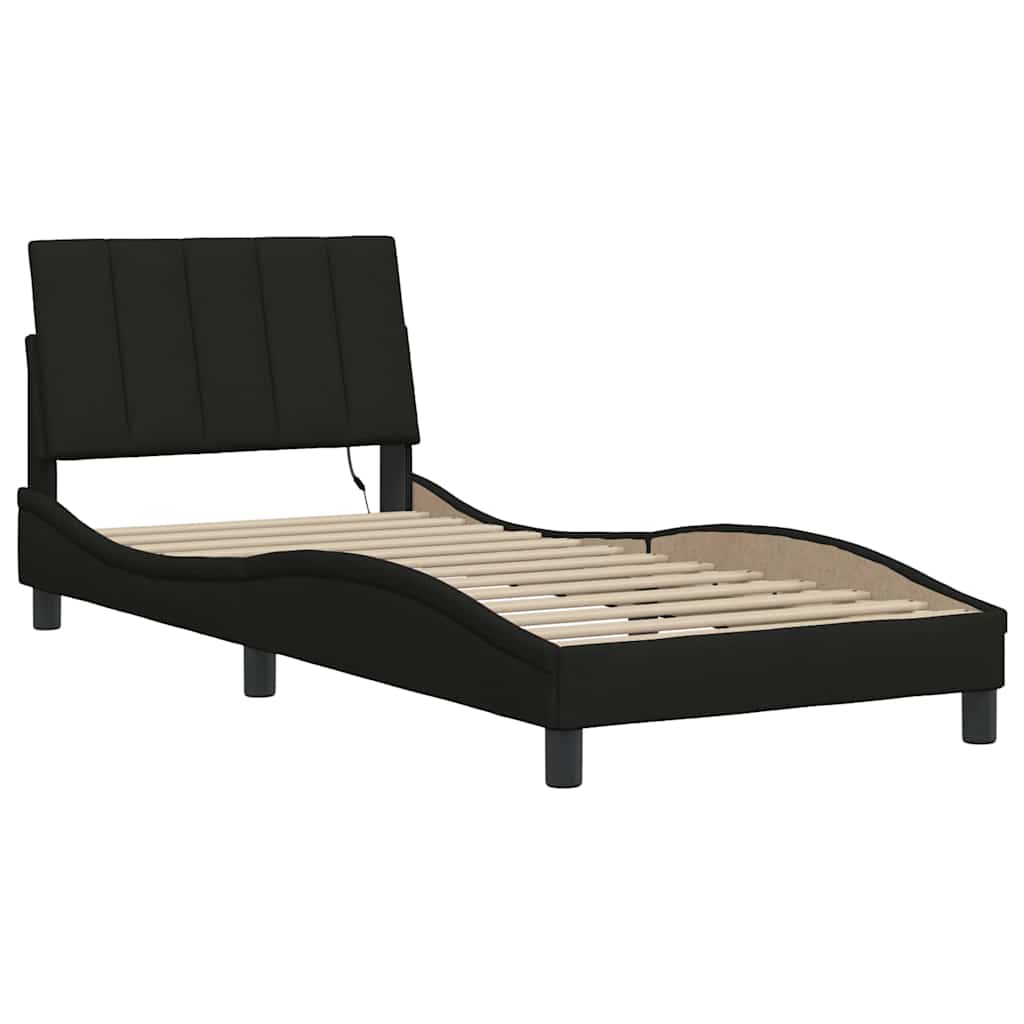Okvir za krevet bez madraca Hanko crni 80x200cm od tkanine