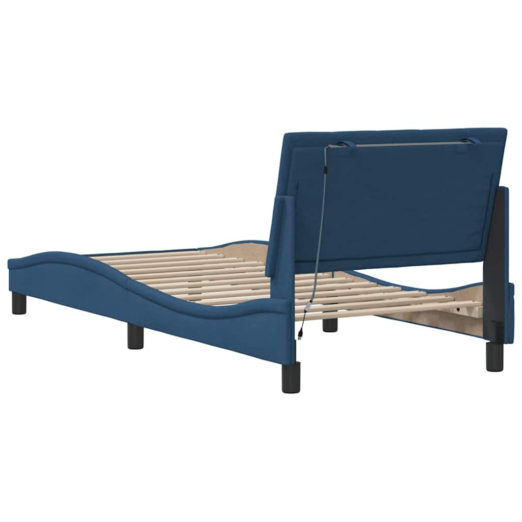 Okvir za krevet bez madraca Hanko plava 90x190cm od tkanine