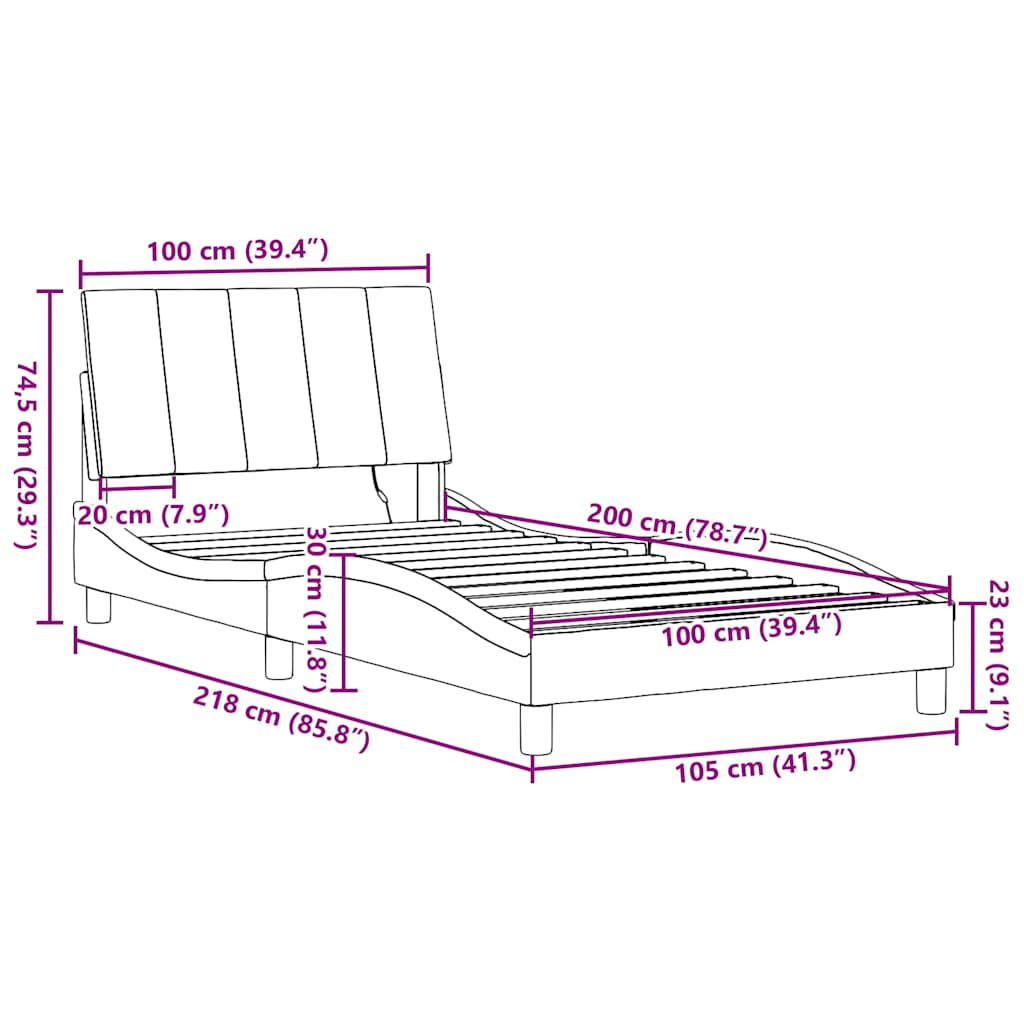Okvir za krevet bez madraca Hanko crni 100x200 cm od tkanine