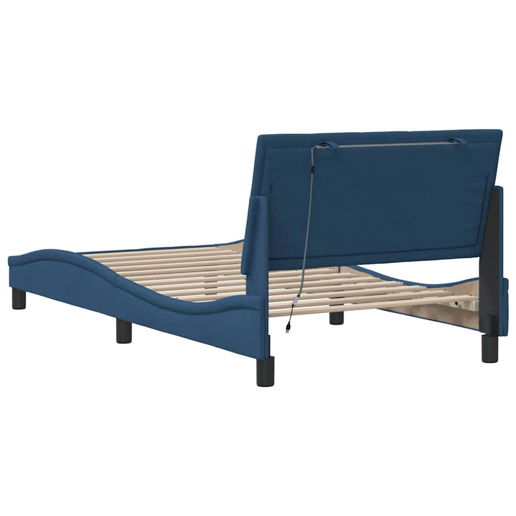 Okvir za krevet bez madraca Hanko plava 100x200cm od tkanine