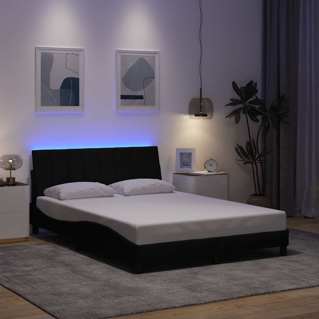 Okvir za krevet bez madraca Hanko crni 140 x 190 cm od tkanine