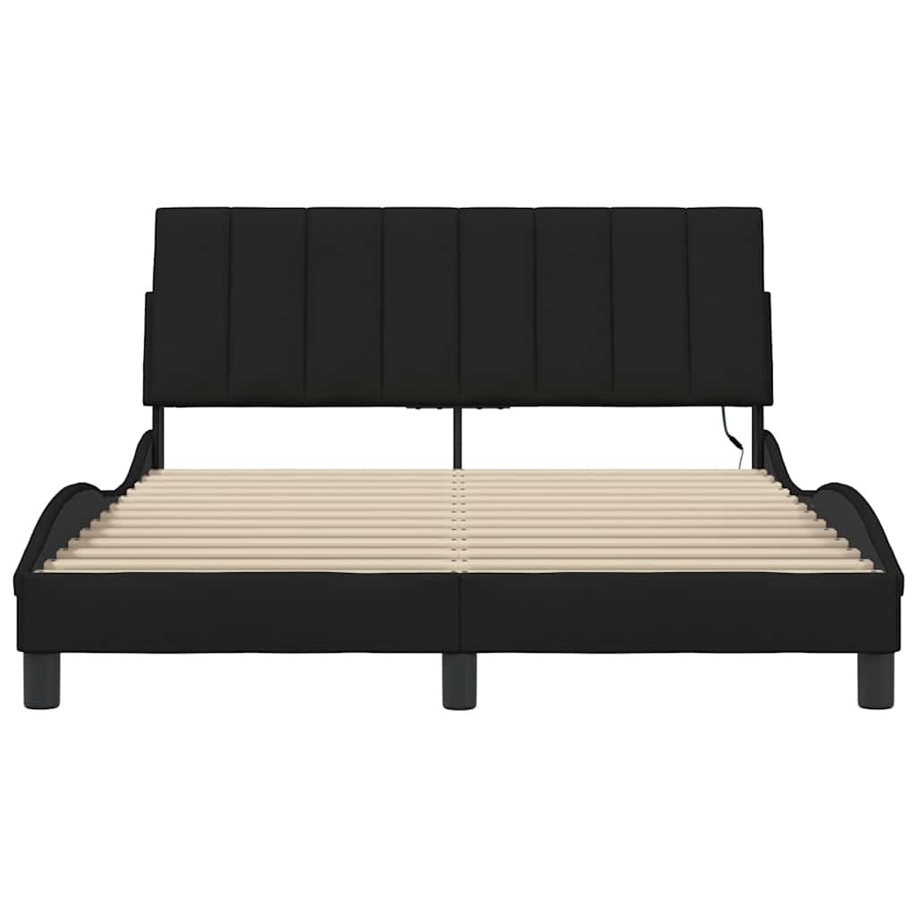 Okvir za krevet bez madraca Hanko crni 140 x 190 cm od tkanine