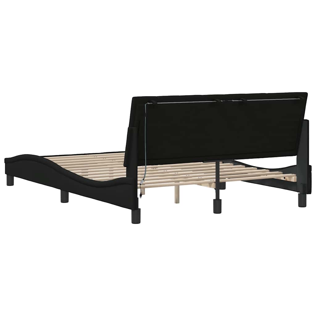 Okvir za krevet bez madraca Hanko crni 140 x 190 cm od tkanine