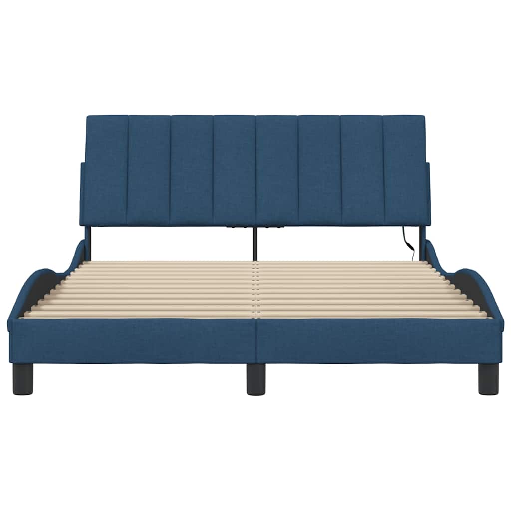 Okvir za krevet bez madraca Hanko plavi 140 x 190 cm od tkanine