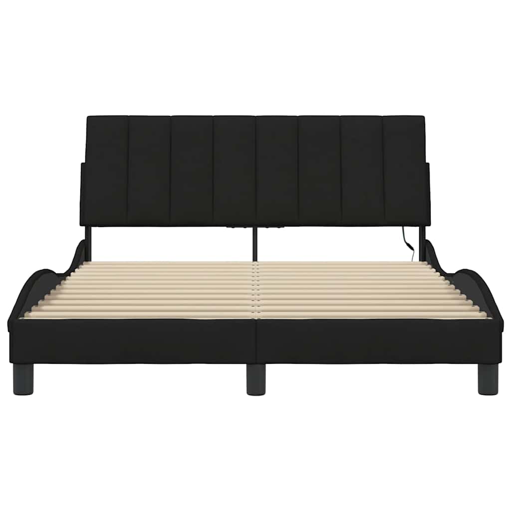 Okvir za krevet bez madraca Hanko crni 140x200 cm od tkanine