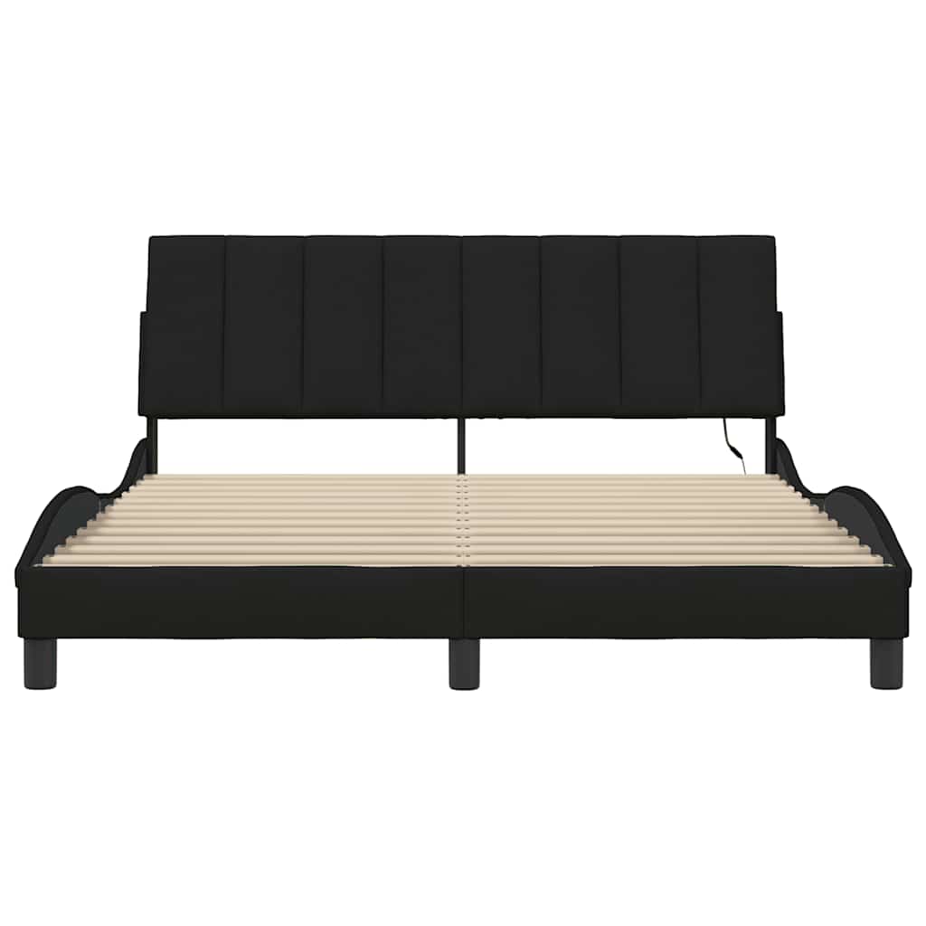 Okvir za krevet bez madraca Hanko crni 160x200 cm od tkanine