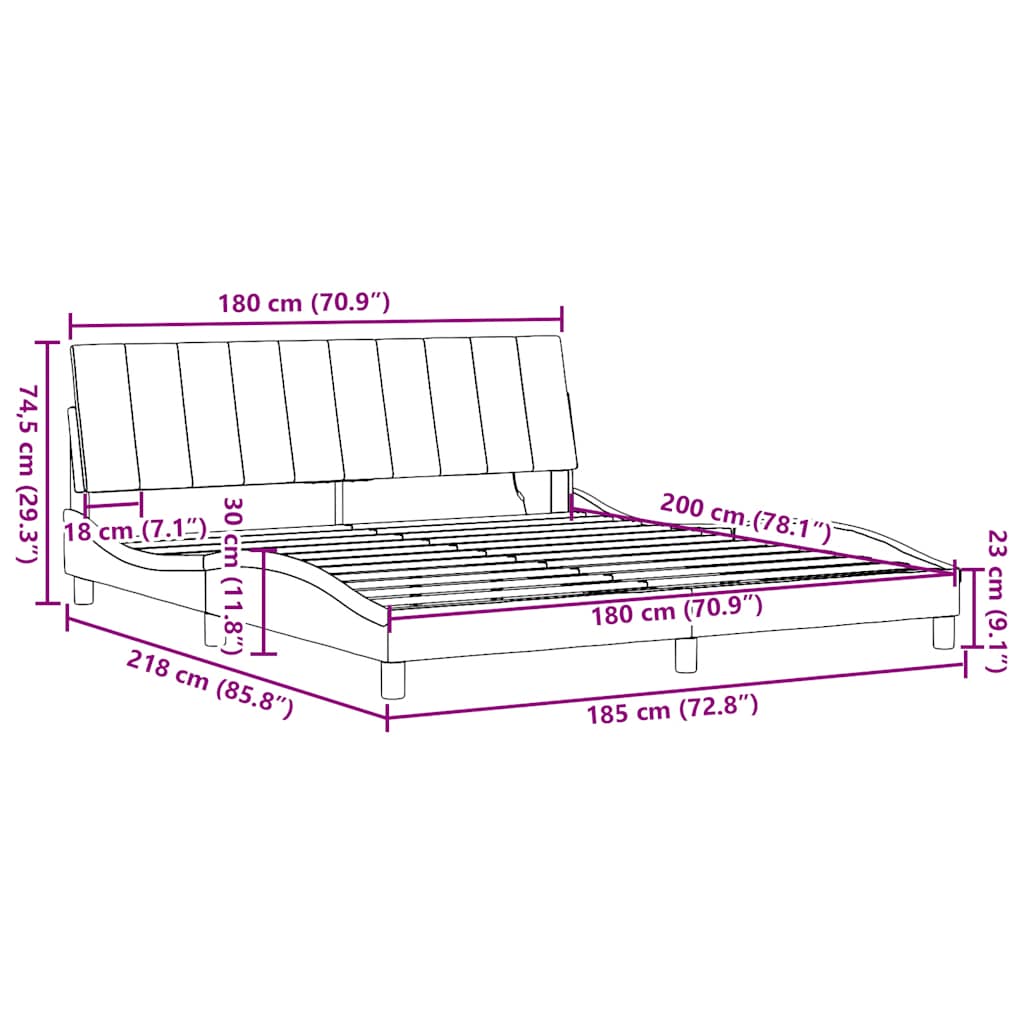 Okvir kreveta bez madraca Hanko svjetlosivi 180x200 cm od tkanine