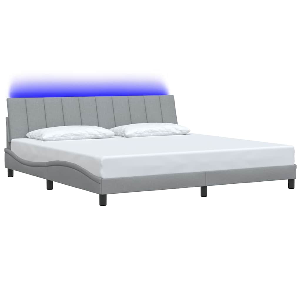 Okvir za krevet bez madraca Hanko svjetlosivi 200 x 200 cm od tkanine