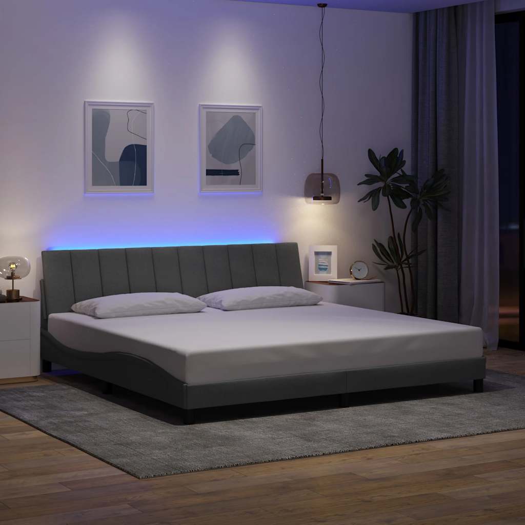 Okvir za krevet bez madraca Hanko svjetlosivi 200 x 200 cm od tkanine