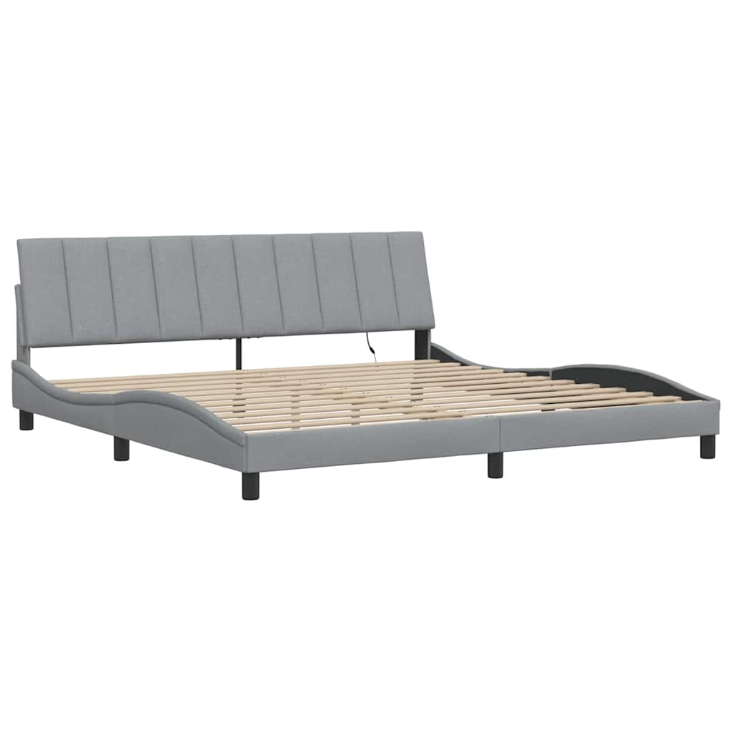 Okvir za krevet bez madraca Hanko svjetlosivi 200 x 200 cm od tkanine