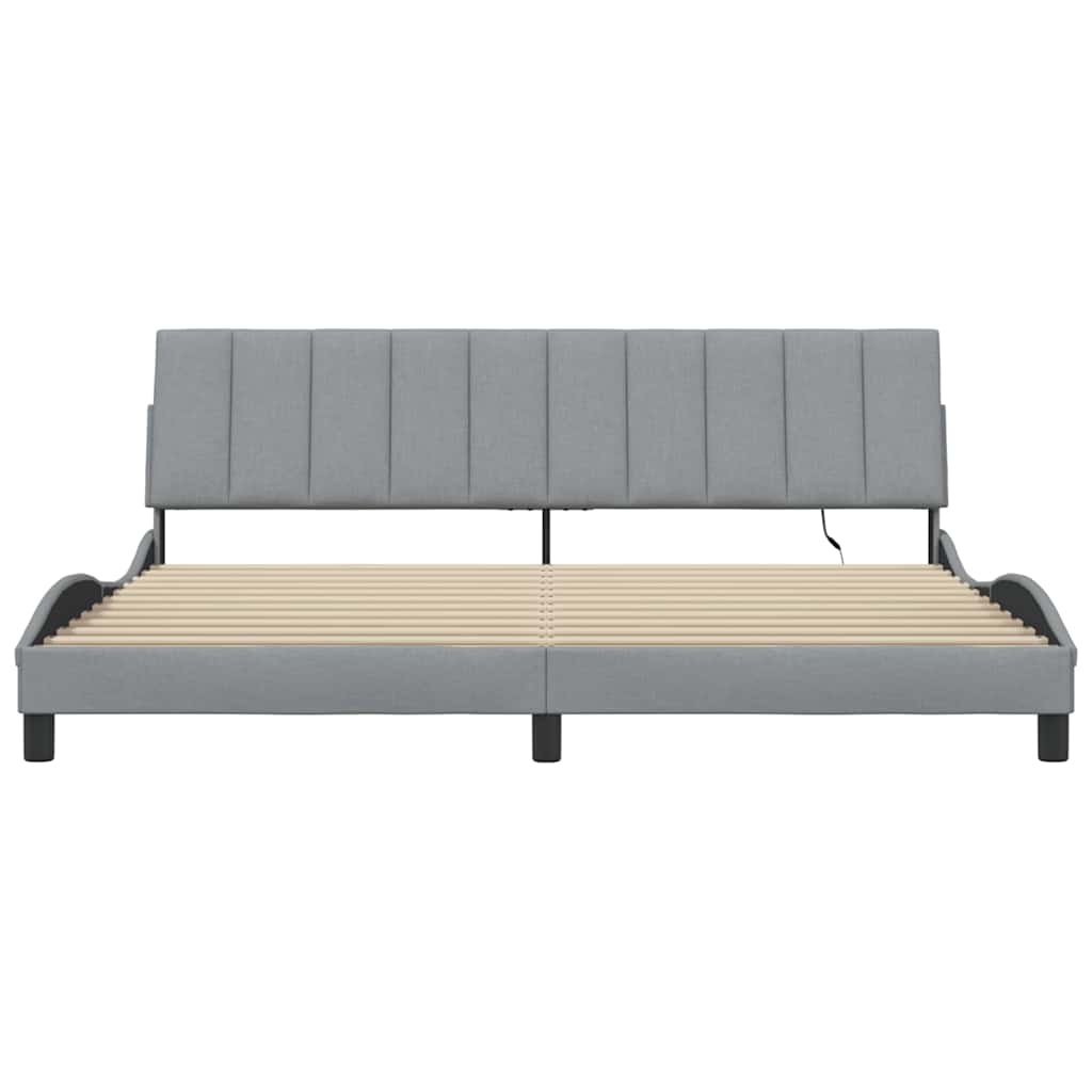 Okvir za krevet bez madraca Hanko svjetlosivi 200 x 200 cm od tkanine
