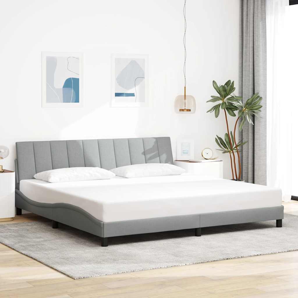 Okvir za krevet bez madraca Hanko svjetlosivi 200 x 200 cm od tkanine