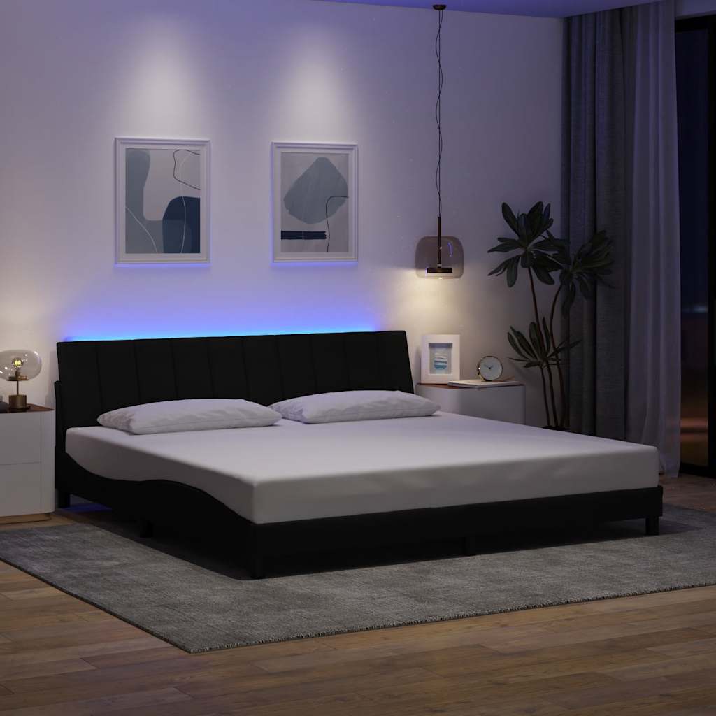 Okvir za krevet bez madraca Hanko crni 200x200 cm od tkanine
