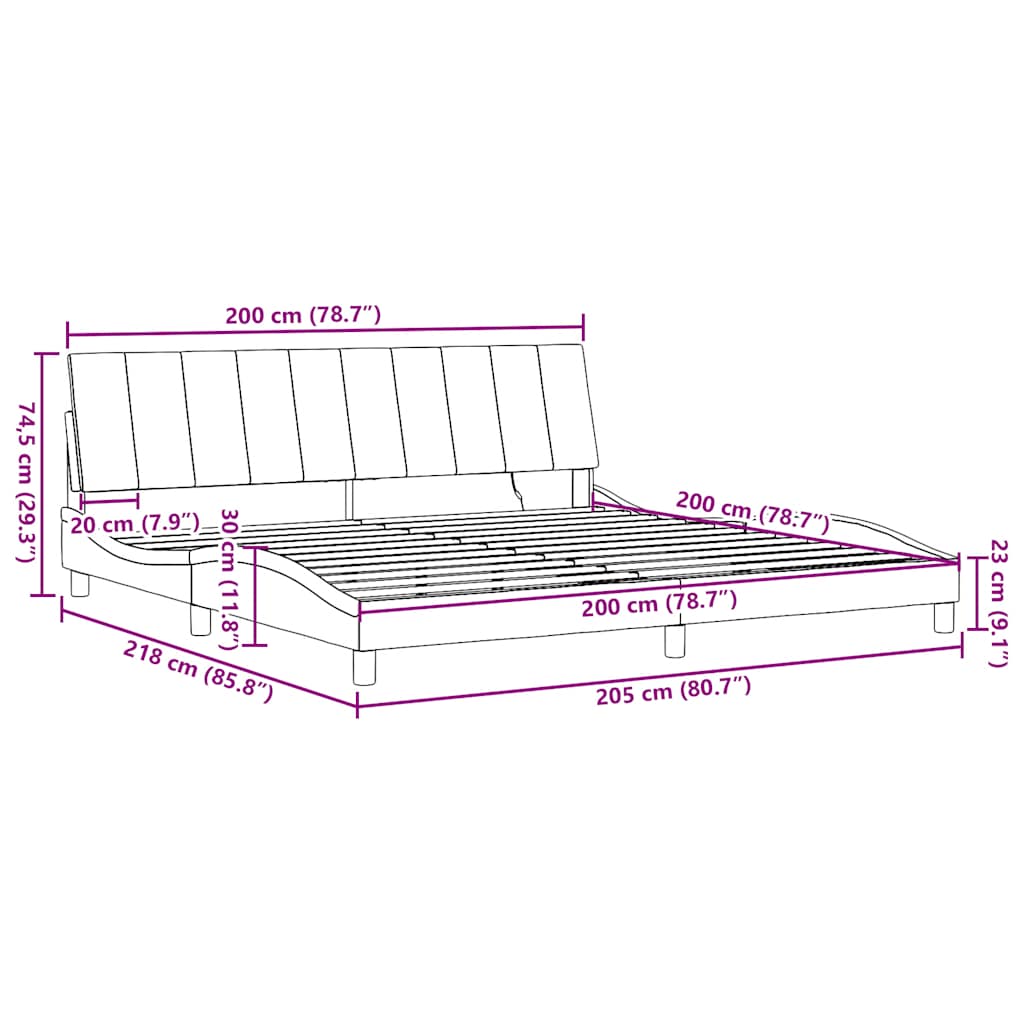 Okvir za krevet bez madraca Hanko krem 200x200 cm od tkanine