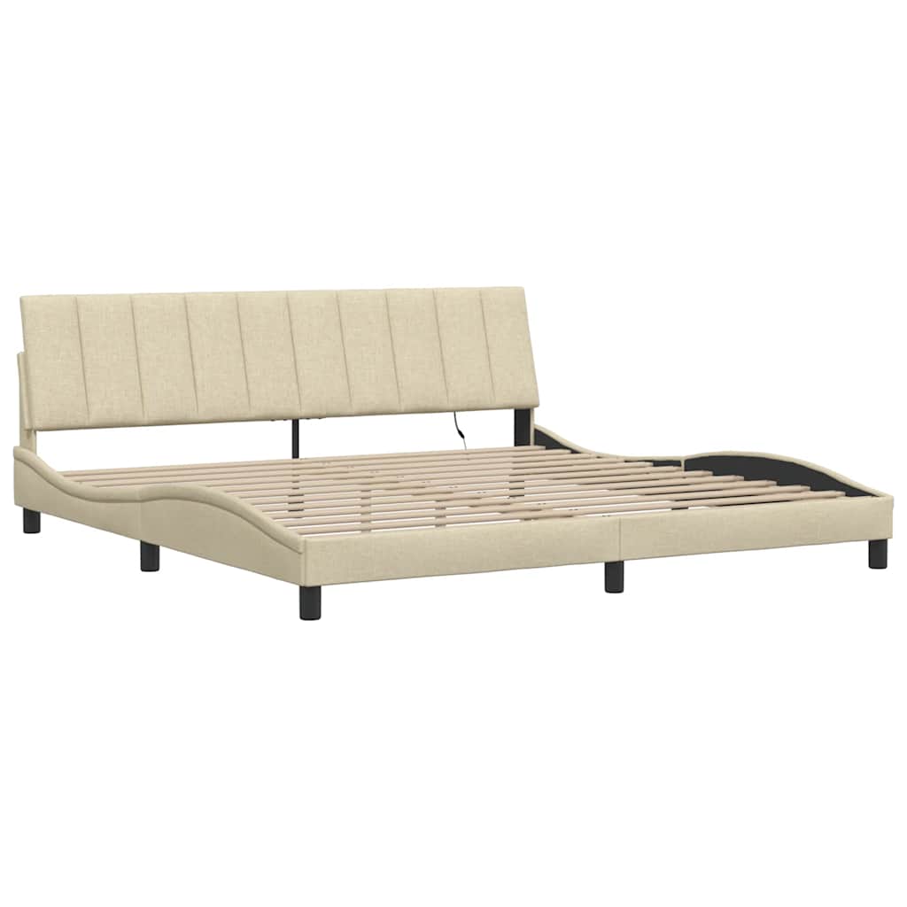 Okvir za krevet bez madraca Hanko krem 200x200 cm od tkanine