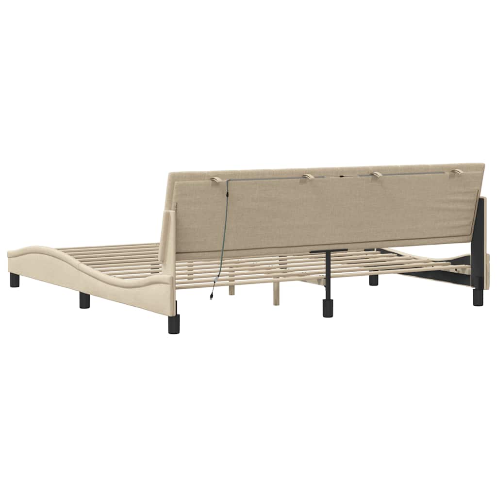 Okvir za krevet bez madraca Hanko krem 200x200 cm od tkanine