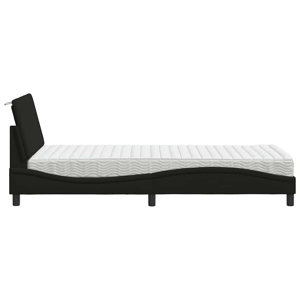 Krevet s madracem Hanko crni 90x190 cm od tkanine
