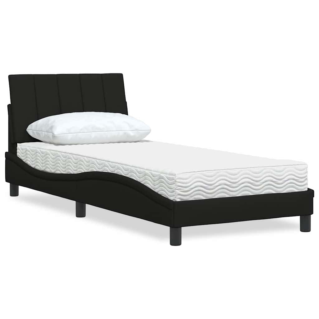 Krevet s madracem Hanko crni 90x190 cm od tkanine