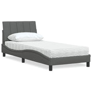 Krevet s madracem Hanko tamnosivi 90x200 cm od tkanine