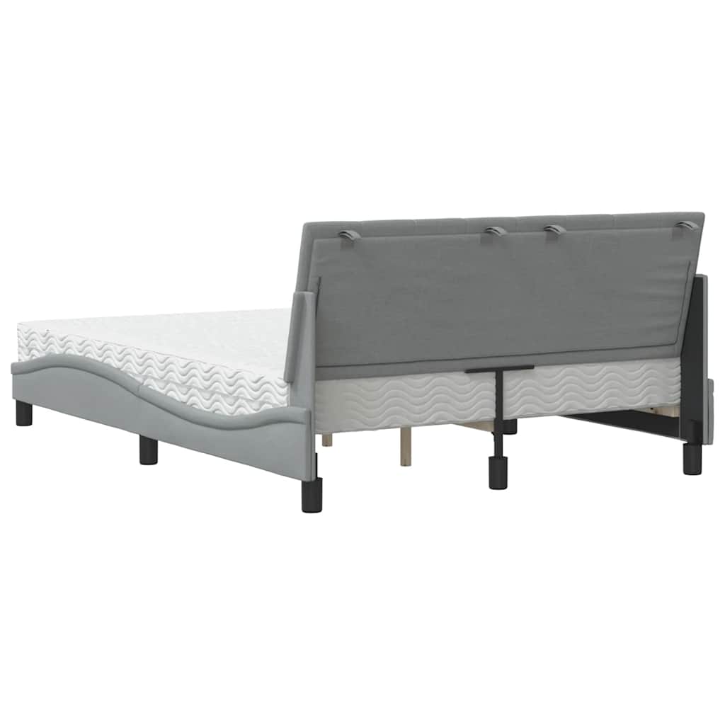Krevet s madracem Hanko svjetlosivi 120 x 200 cm od tkanine