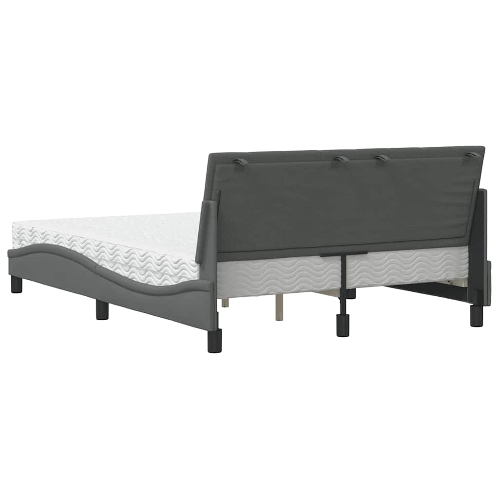 Krevet s madracem Hanko tamnosivi 120 x 200 cm od tkanine
