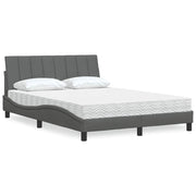 Krevet s madracem Hanko tamnosivi 120 x 200 cm od tkanine