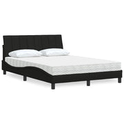 Krevet s madracem Hanko crni 140 x 190 cm od tkanine