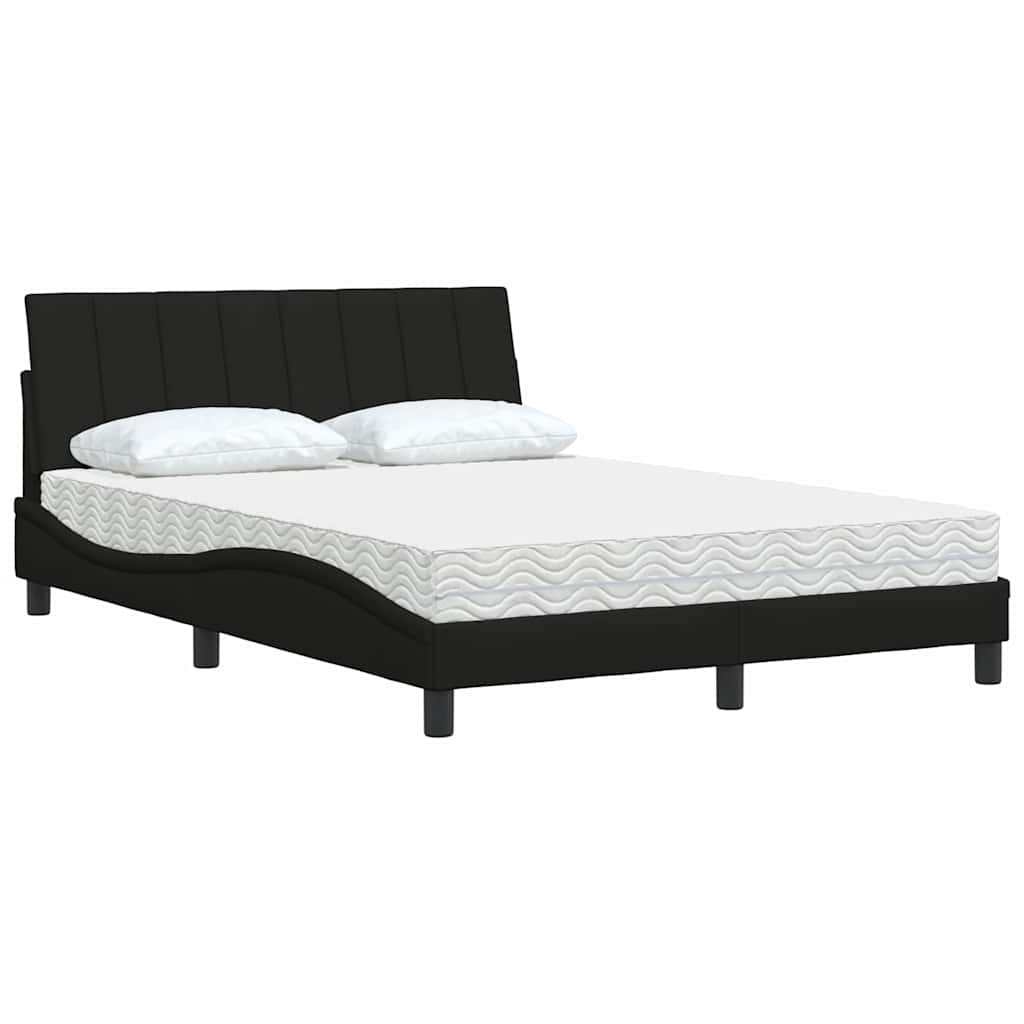 Krevet s madracem Hanko crni 140x200 cm od tkanine