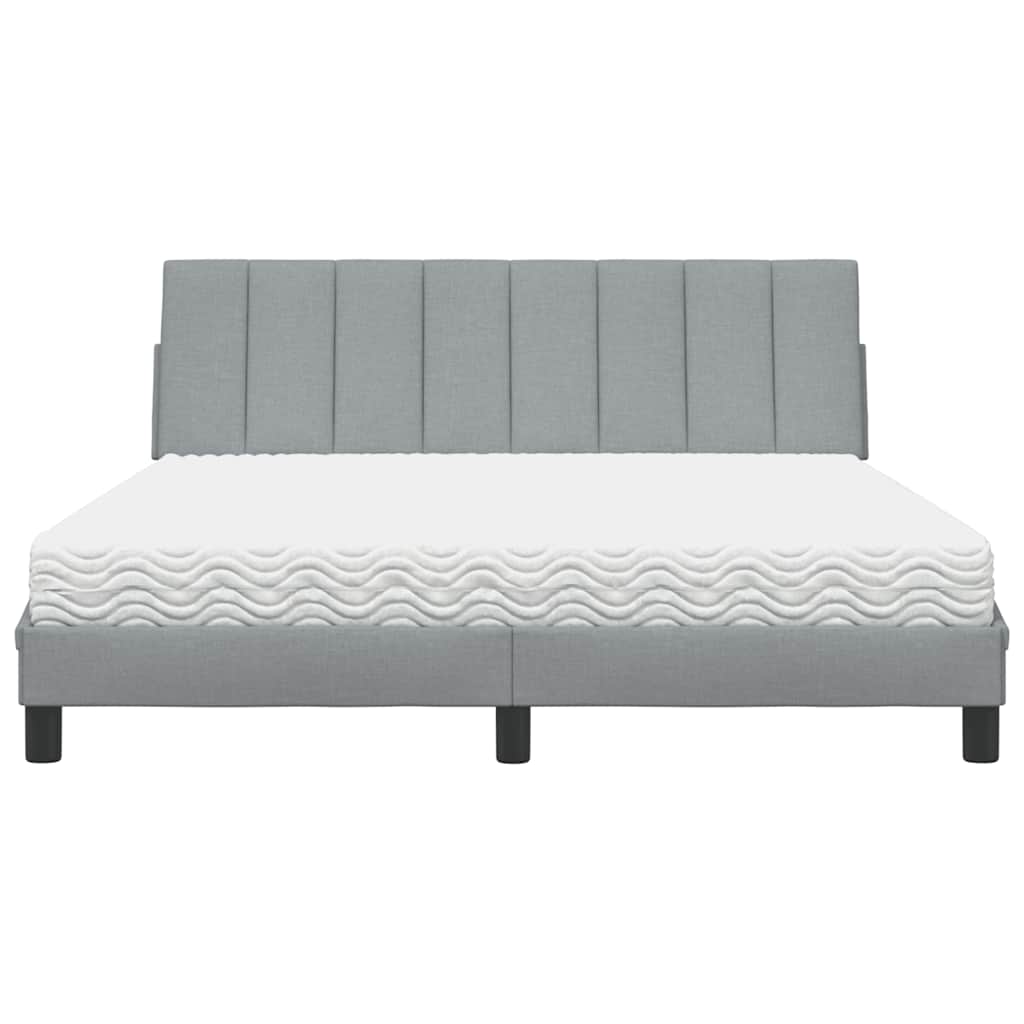 Krevet s madracem Hanko svjetlosiva 160x200 cm tkanina
