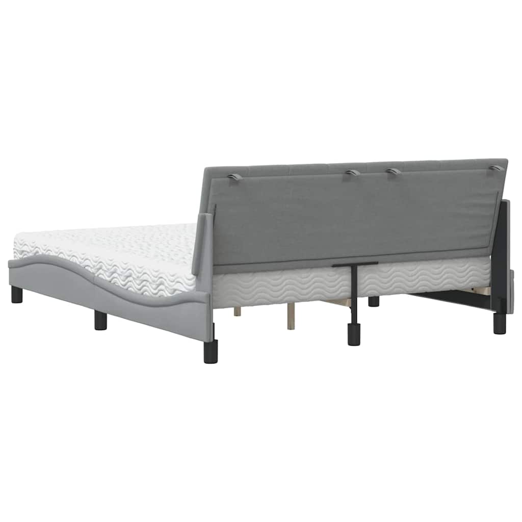 Krevet s madracem Hanko svjetlosiva 160x200 cm tkanina