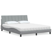 Krevet s madracem Hanko svjetlosiva 160x200 cm tkanina