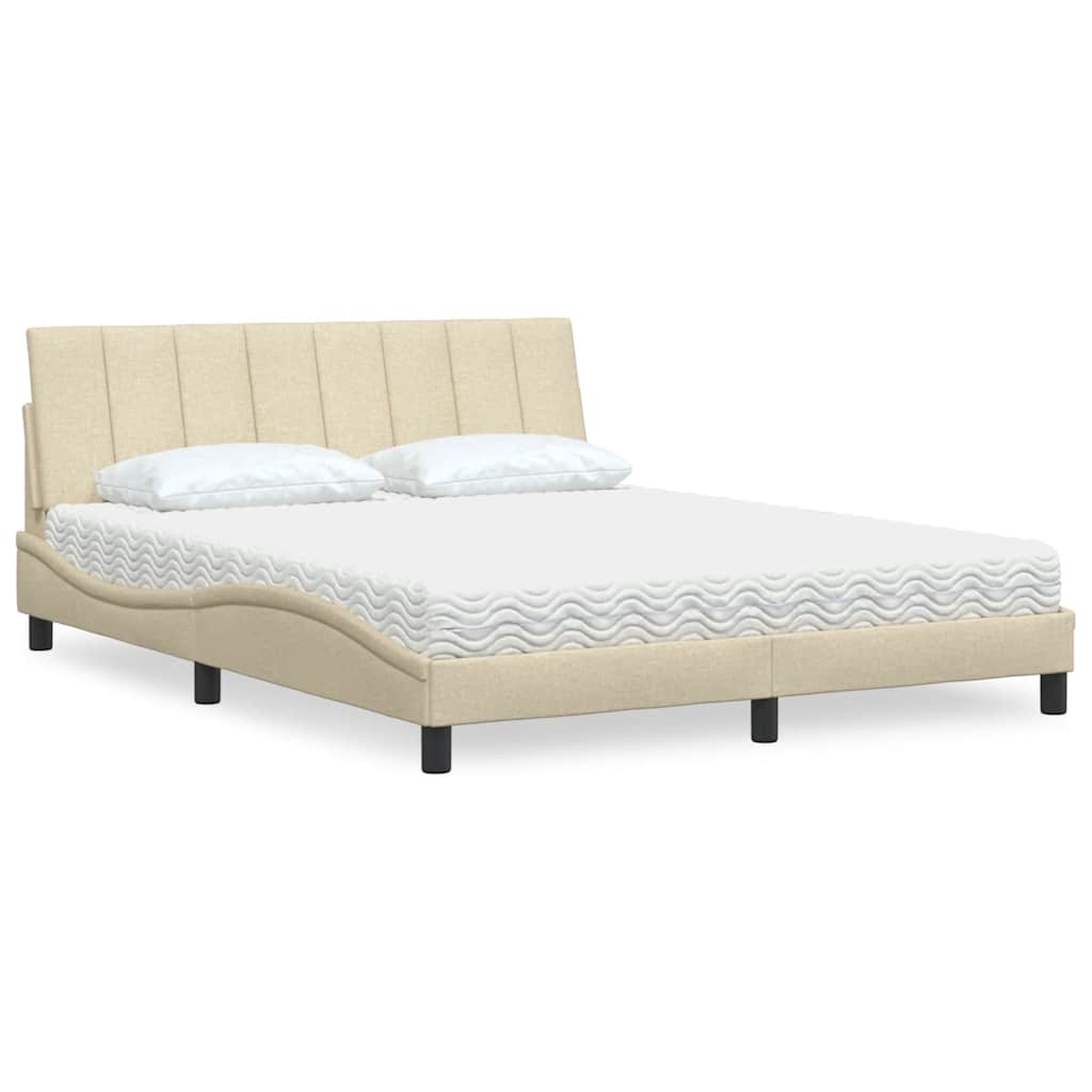 Krevet s madracem Hanko krem 160x200 cm od tkanine