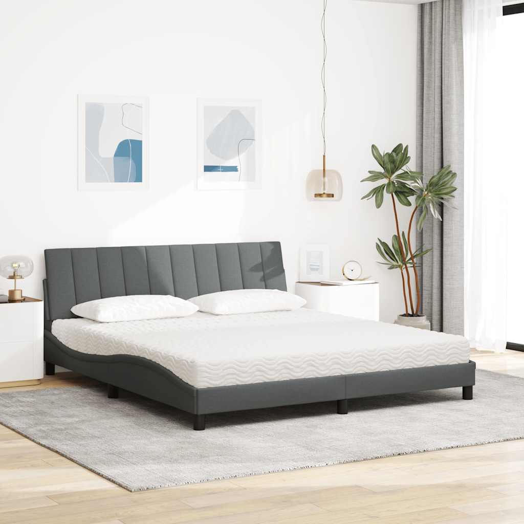 Krevet s madrac Hanko svjetlosivi 180x200cm tkanina