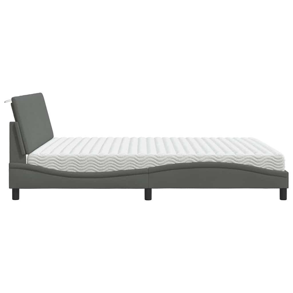 Krevet s madrac Hanko svjetlosivi 180x200cm tkanina