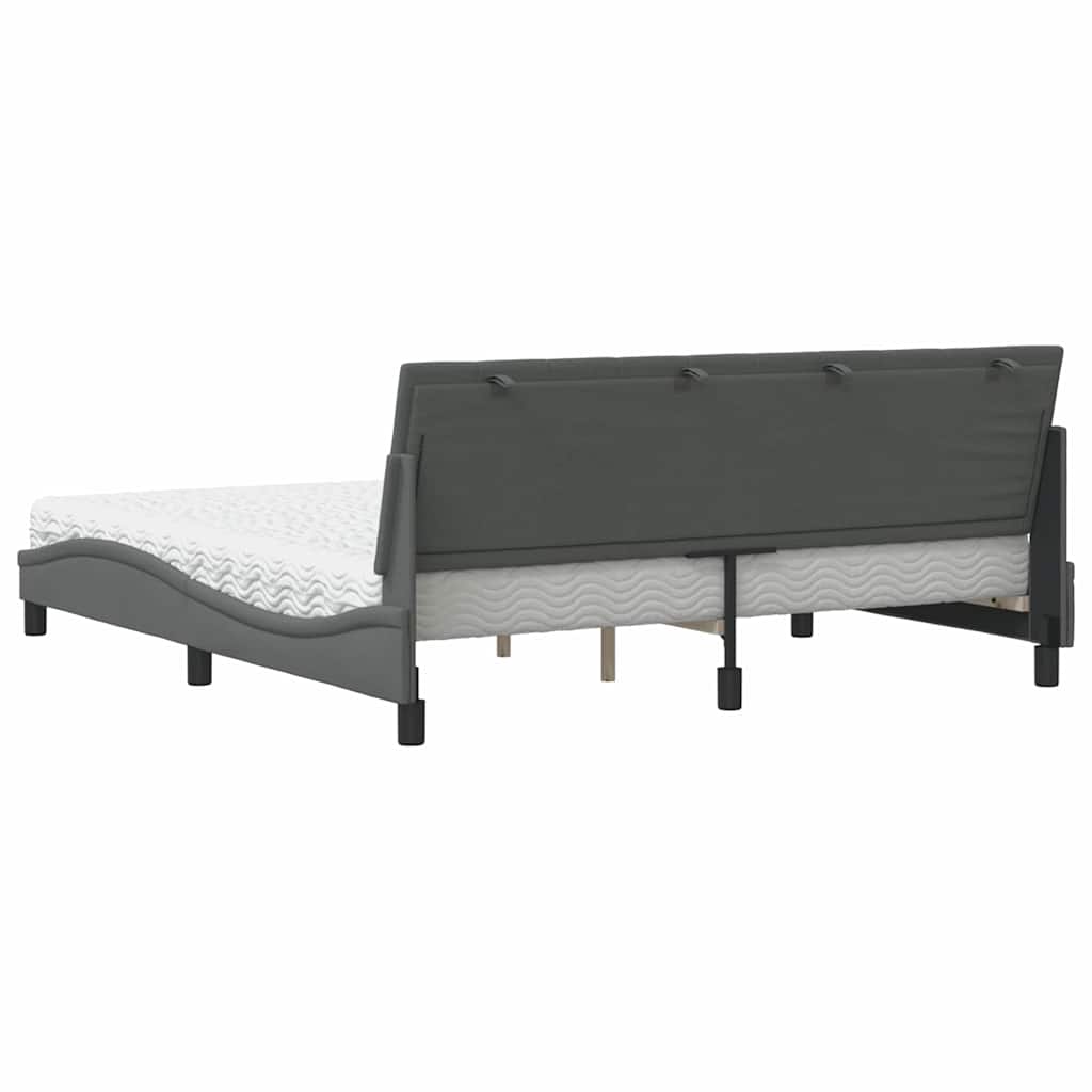 Krevet s madrac Hanko svjetlosivi 180x200cm tkanina