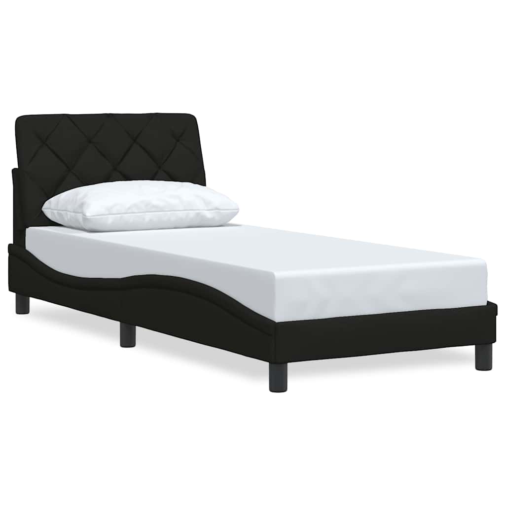 Okvir za krevet bez madraca crni 90x190cm od tkanine