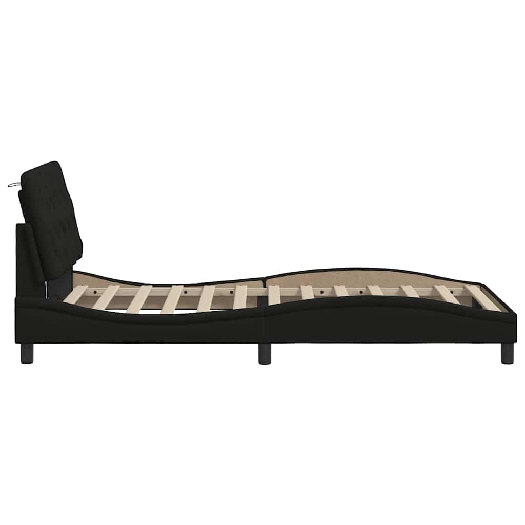 Okvir za krevet bez madraca crni 100x200 cm od tkanine