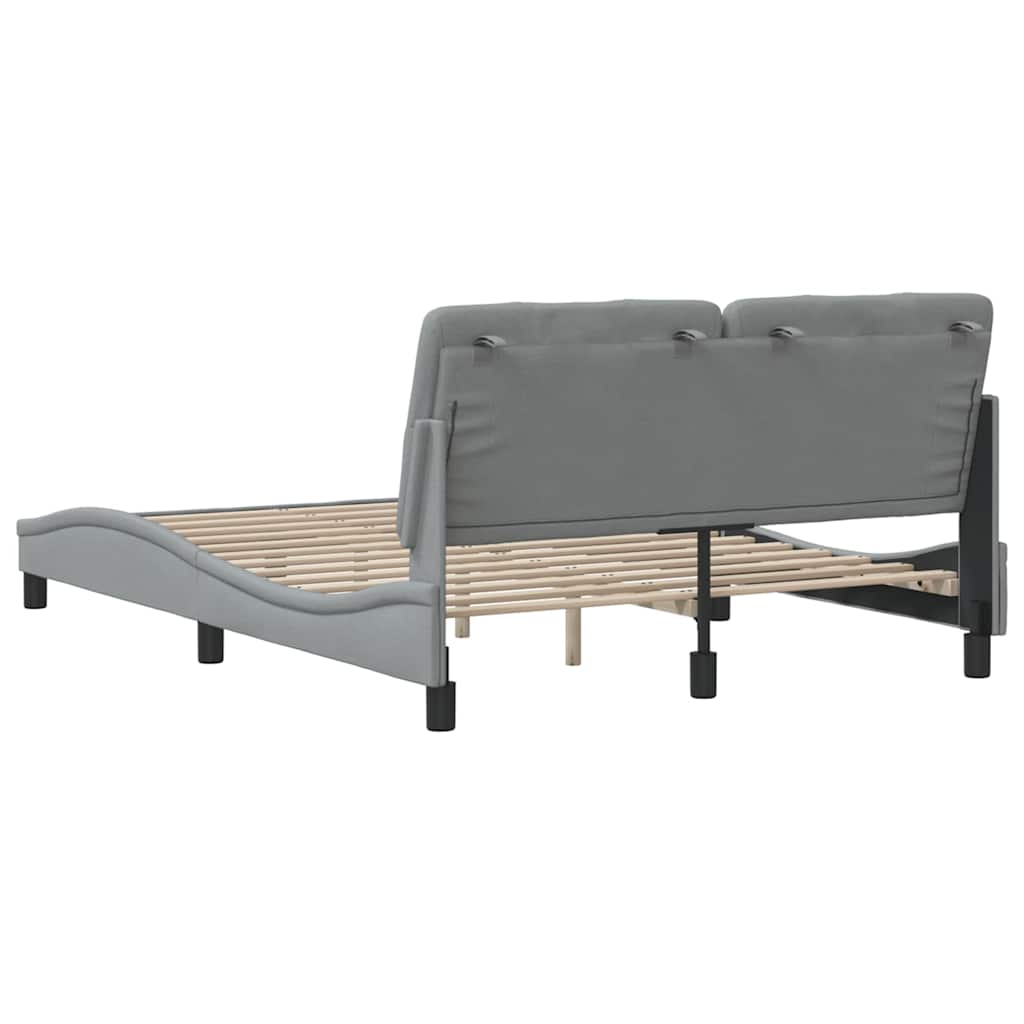Okvir za krevet bez madraca svjetlosivi 140 x 190 cm od tkanine