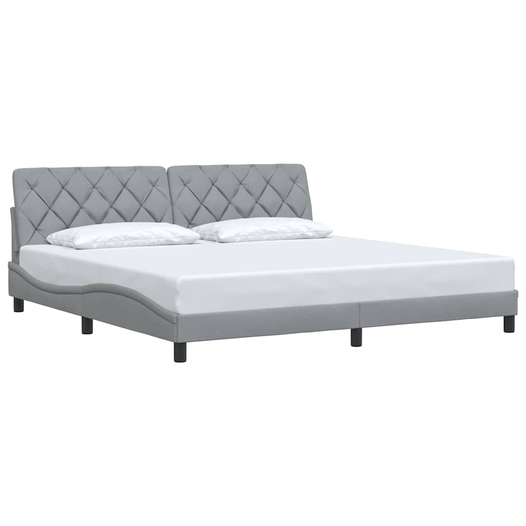 Okvir za krevet bez madraca svjetlosivi 200 x 200 cm od tkanine