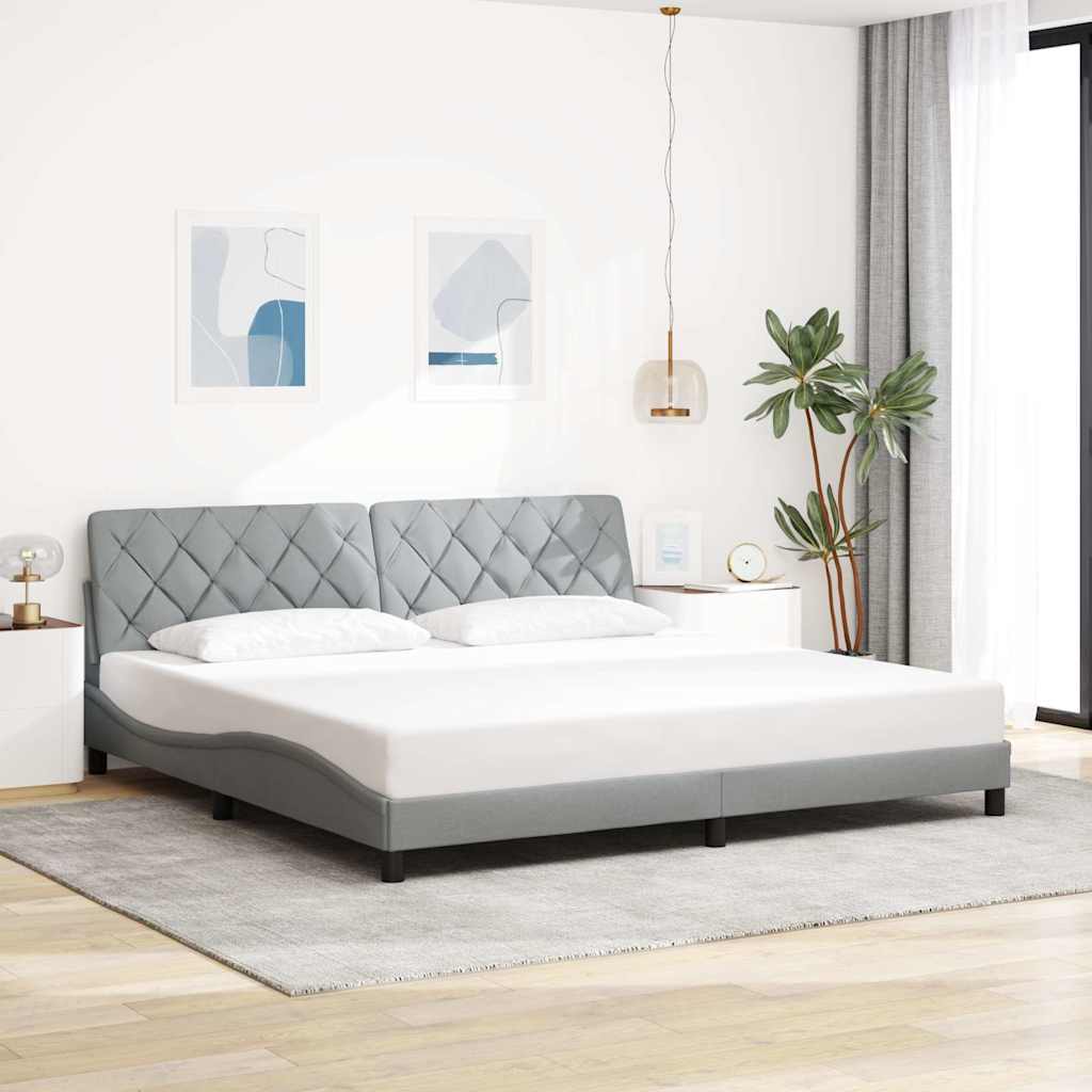Okvir za krevet bez madraca svjetlosivi 200 x 200 cm od tkanine