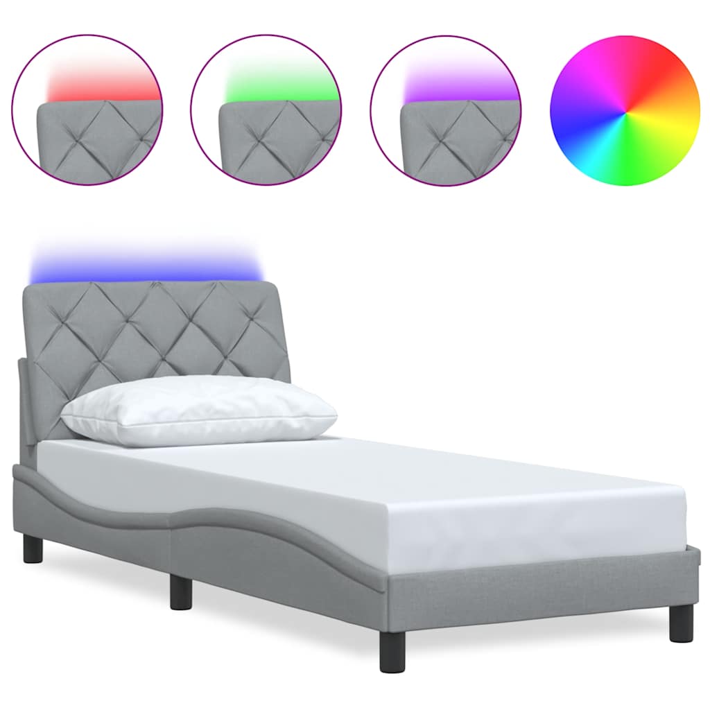 Okvir kreveta s LED-om bez madraca 90x190 cm od tkanine