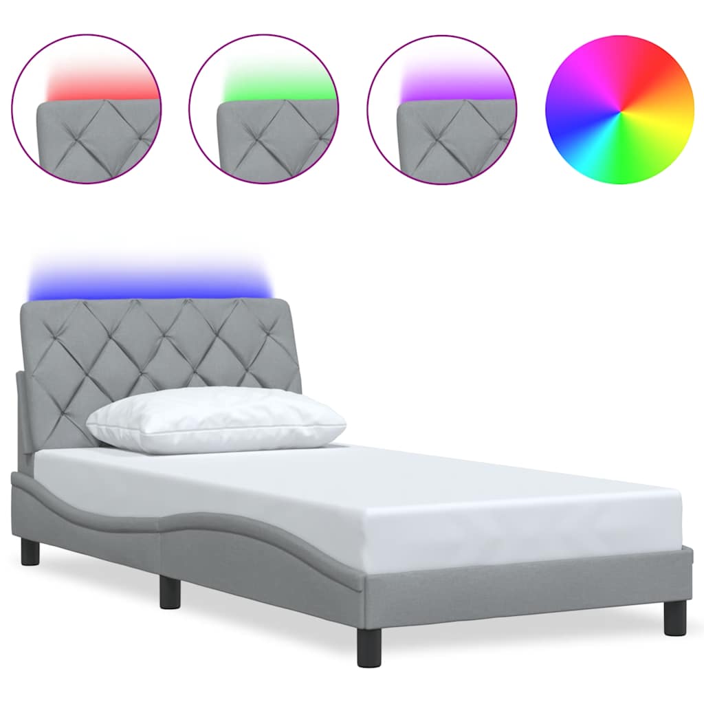 Okvir kreveta s LED-om bez madraca 100x200 cm od tkanine